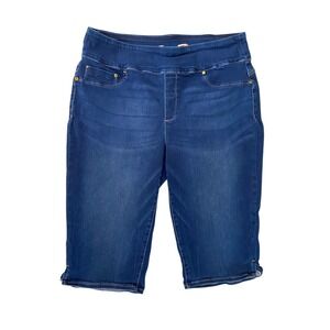 Seven7 Womens Dark Wash Pull On Capri Pants Size 18W ' Tummy Toner ' Stretch